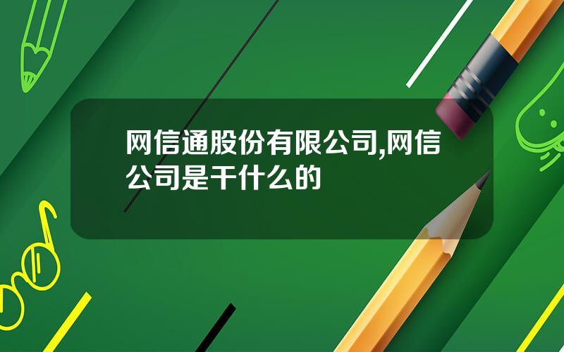 网信通股份有限公司,网信公司是干什么的