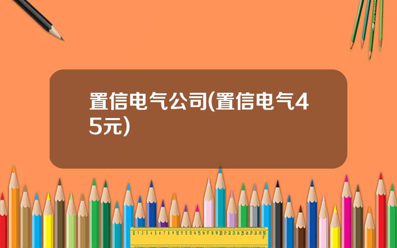 置信电气公司(置信电气45元)