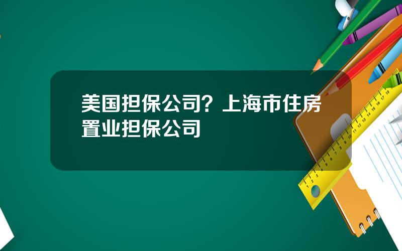 美国担保公司？上海市住房置业担保公司