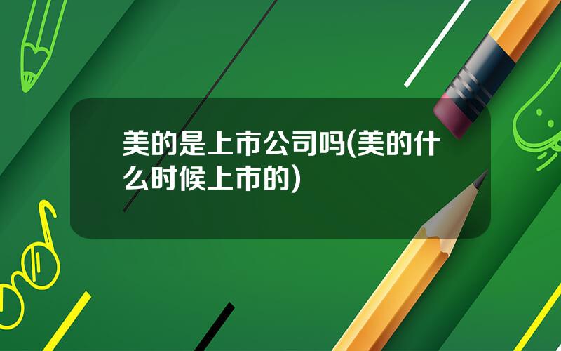 美的是上市公司吗(美的什么时候上市的)