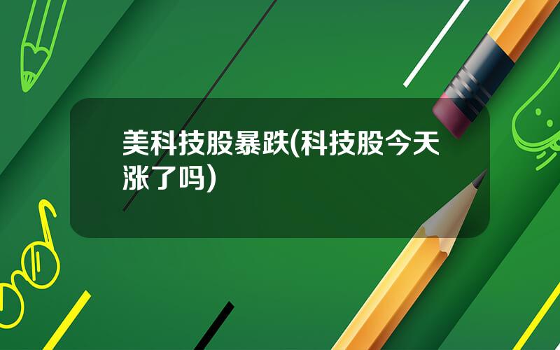 美科技股暴跌(科技股今天涨了吗)