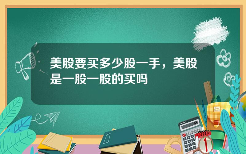 美股要买多少股一手，美股是一股一股的买吗