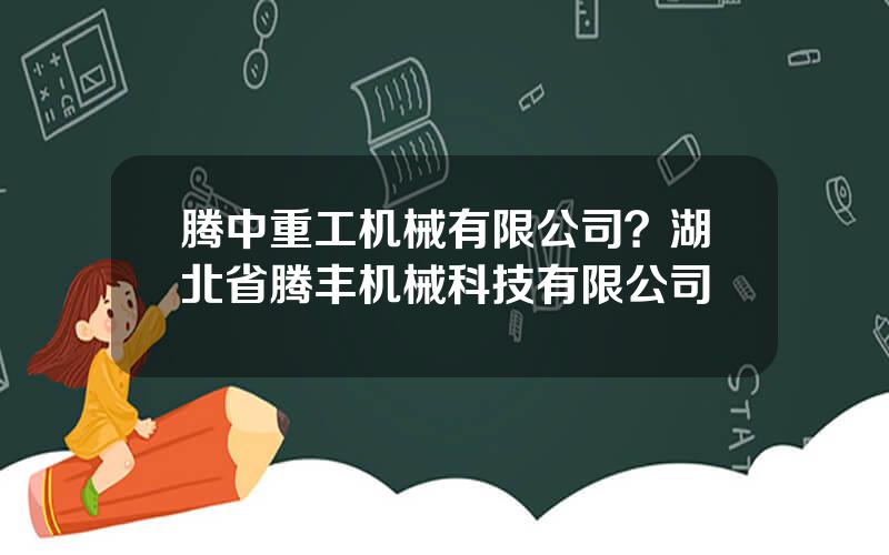 腾中重工机械有限公司？湖北省腾丰机械科技有限公司