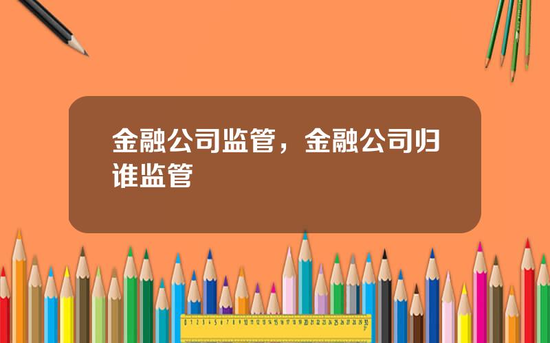 金融公司监管，金融公司归谁监管