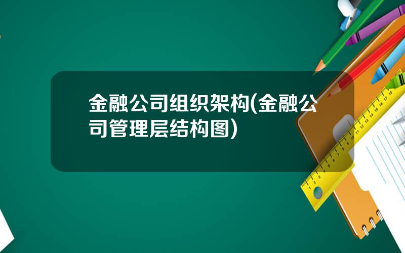 金融公司组织架构(金融公司管理层结构图)